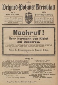 Belgard-Polziner Kreisblatt, 1913, Nr 4