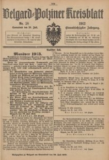 Belgard-Polziner Kreisblatt, 1913, Nr 58