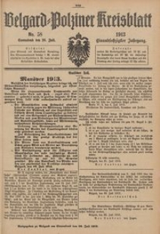 Belgard-Polziner Kreisblatt, 1913, Nr 58