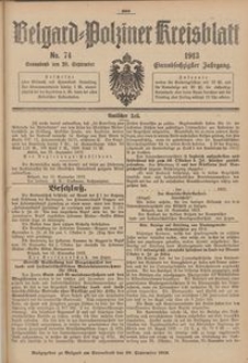 Belgard-Polziner Kreisblatt, 1913, Nr 74