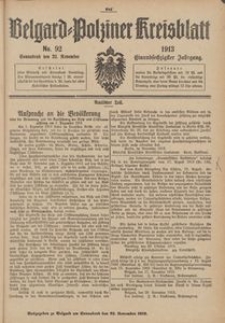 Belgard-Polziner Kreisblatt, 1913, Nr 92
