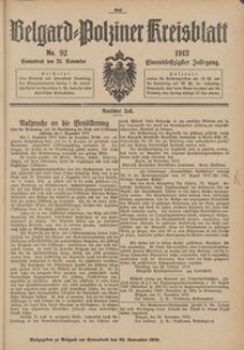 Belgard-Polziner Kreisblatt, 1913, Nr 92