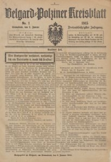 Belgard-Polziner Kreisblatt, 1915, Nr 1