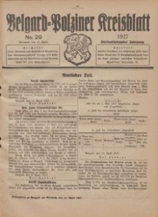 Belgard-Polziner Kreisblatt, 1927, Nr 29