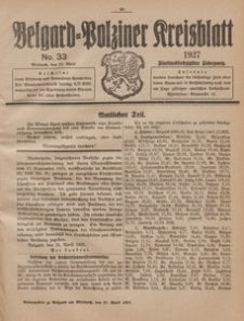 Belgard-Polziner Kreisblatt, 1927, Nr 33