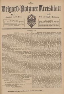 Belgard-Polziner Kreisblatt, 1915, Nr 17