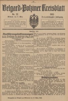 Belgard-Polziner Kreisblatt, 1915, Nr 22