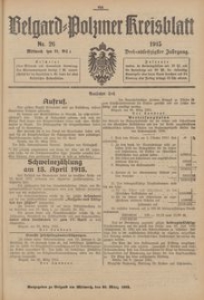 Belgard-Polziner Kreisblatt, 1915, Nr 26