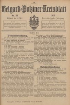 Belgard-Polziner Kreisblatt, 1915, Nr 30