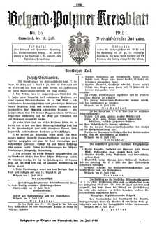 Belgard-Polziner Kreisblatt, 1915, Nr 55