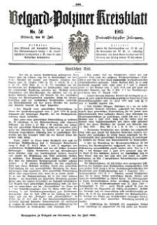 Belgard-Polziner Kreisblatt, 1915, Nr 56