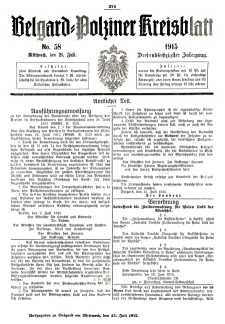 Belgard-Polziner Kreisblatt, 1915, Nr 58