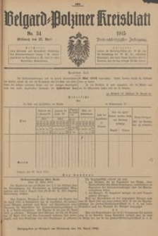 Belgard-Polziner Kreisblatt, 1915, Nr 34