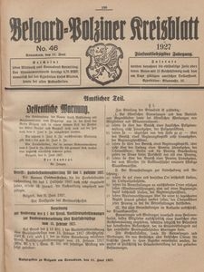 Belgard-Polziner Kreisblatt, 1927, Nr 46