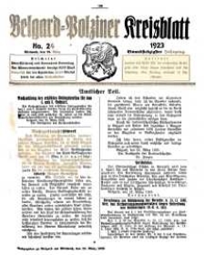 Belgard-Polziner Kreisblatt, 1923, Nr 24