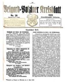 Belgard-Polziner Kreisblatt, 1923, Nr 28