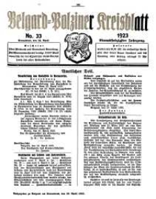 Belgard-Polziner Kreisblatt, 1923, Nr 33