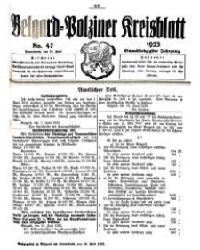 Belgard-Polziner Kreisblatt, 1923, Nr 47