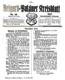Belgard-Polziner Kreisblatt, 1923, Nr 48