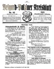 Belgard-Polziner Kreisblatt, 1923, Nr 49