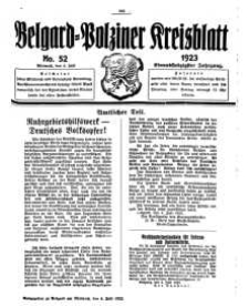 Belgard-Polziner Kreisblatt, 1923, Nr 52