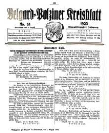 Belgard-Polziner Kreisblatt, 1923, Nr 61