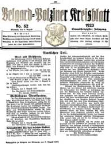 Belgard-Polziner Kreisblatt, 1923, Nr 62