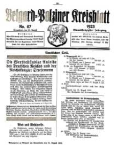 Belgard-Polziner Kreisblatt, 1923, Nr 67