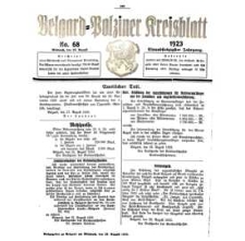 Belgard-Polziner Kreisblatt, 1923, Nr 68