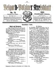 Belgard-Polziner Kreisblatt, 1923, Nr 79