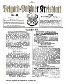 Belgard-Polziner Kreisblatt, 1923, Nr 81
