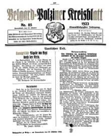 Belgard-Polziner Kreisblatt, 1923, Nr 85