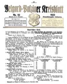 Belgard-Polziner Kreisblatt, 1923, Nr 92