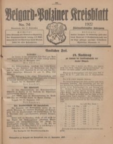 Belgard-Polziner Kreisblatt, 1927, Nr 74