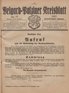Belgard-Polziner Kreisblatt, 1927, Nr 77