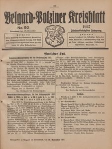 Belgard-Polziner Kreisblatt, 1927, Nr 92