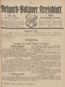 Belgard-Polziner Kreisblatt, 1923, Nr 12