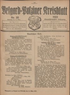 Belgard-Polziner Kreisblatt, 1923, Nr 20