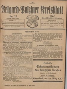 Belgard-Polziner Kreisblatt, 1923, Nr 22