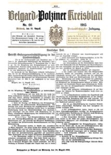 Belgard-Polziner Kreisblatt, 1915, Nr 66