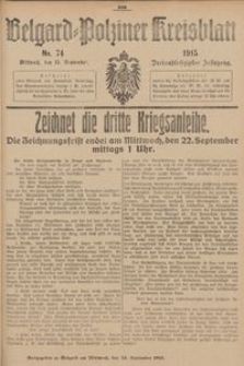 Belgard-Polziner Kreisblatt, 1915, Nr 74