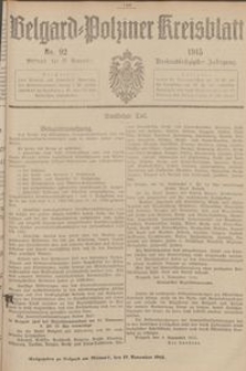 Belgard-Polziner Kreisblatt, 1915, Nr 92
