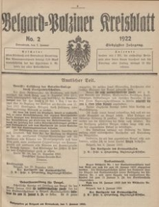 Belgard-Polziner Kreisblatt, 1922, Nr 2