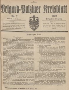 Belgard-Polziner Kreisblatt, 1922, Nr 7