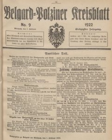 Belgard-Polziner Kreisblatt, 1922, Nr 9