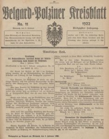 Belgard-Polziner Kreisblatt, 1922, Nr 11