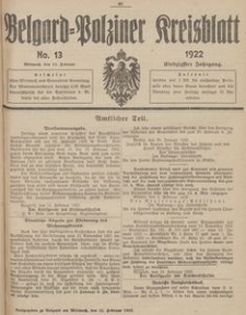 Belgard-Polziner Kreisblatt, 1922, Nr 13