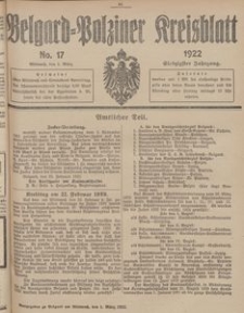 Belgard-Polziner Kreisblatt, 1922, Nr 17