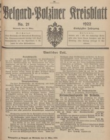 Belgard-Polziner Kreisblatt, 1922, Nr 21