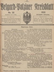 Belgard-Polziner Kreisblatt, 1922, Nr 22